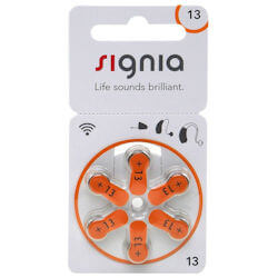 6x Signia 13 (orange) Hörgerätebatterien 1.45 Volt