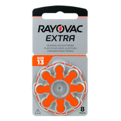 8x Rayovac Extra 13 (orange) Hörgerätebatterien 1.45 Volt
