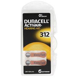 6x Duracell Activair 312 (braun) Hörgerätebatterien 1.45 Volt
