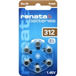 6x Renata 312 (braun) Hörgerätebatterien