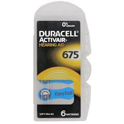 6x Duracell Activair 675 (blau) Hörgerätebatterien 1.4 Volt