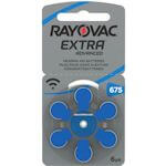 6x Rayovac Extra 675 (blau) Hörgerätebatterien 1.4 Volt