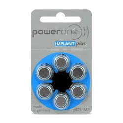 6x Power one implant plus p675 Hörgerätebatterien