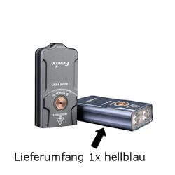 Fenix E03R V2.0 hellblau LED Taschenlampe mit Akku 0 Volt
