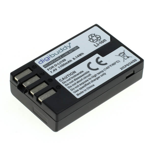 digibuddy Akku kompatibel zu Pentax D-Li109 Li-Ion 7.4 Volt