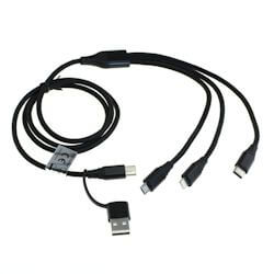 OTB 3 in 1 Ladekabel kompatibel iPhone / micro-USB / USB-C